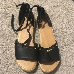 Black Studded Women's Sandals